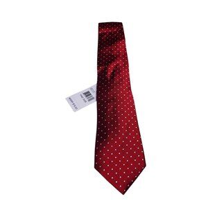 NWT Brooks Brother Men's Classic Simple Dot Tie Silk Necktie OS Red 100% Silk